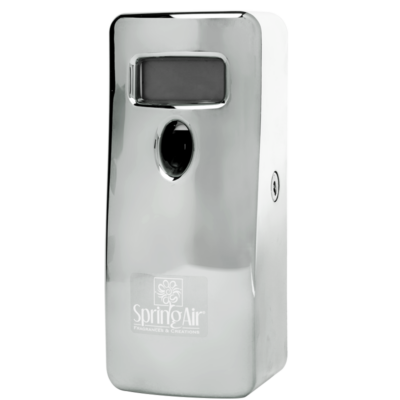 a silver Dispenser with a black background